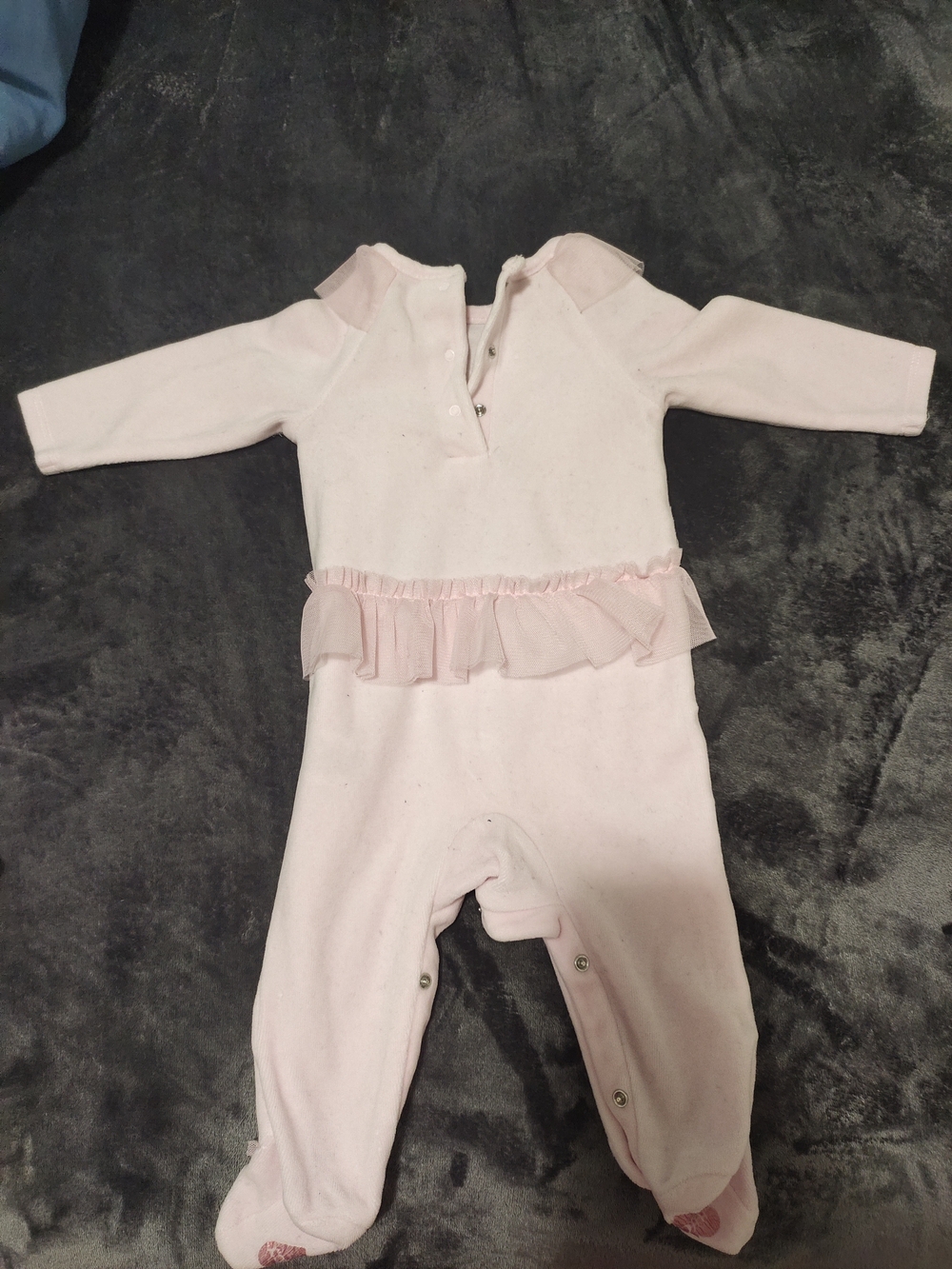 Juicy Couture Light Pink Heart Footed One-Piece - Picture 2 of 4